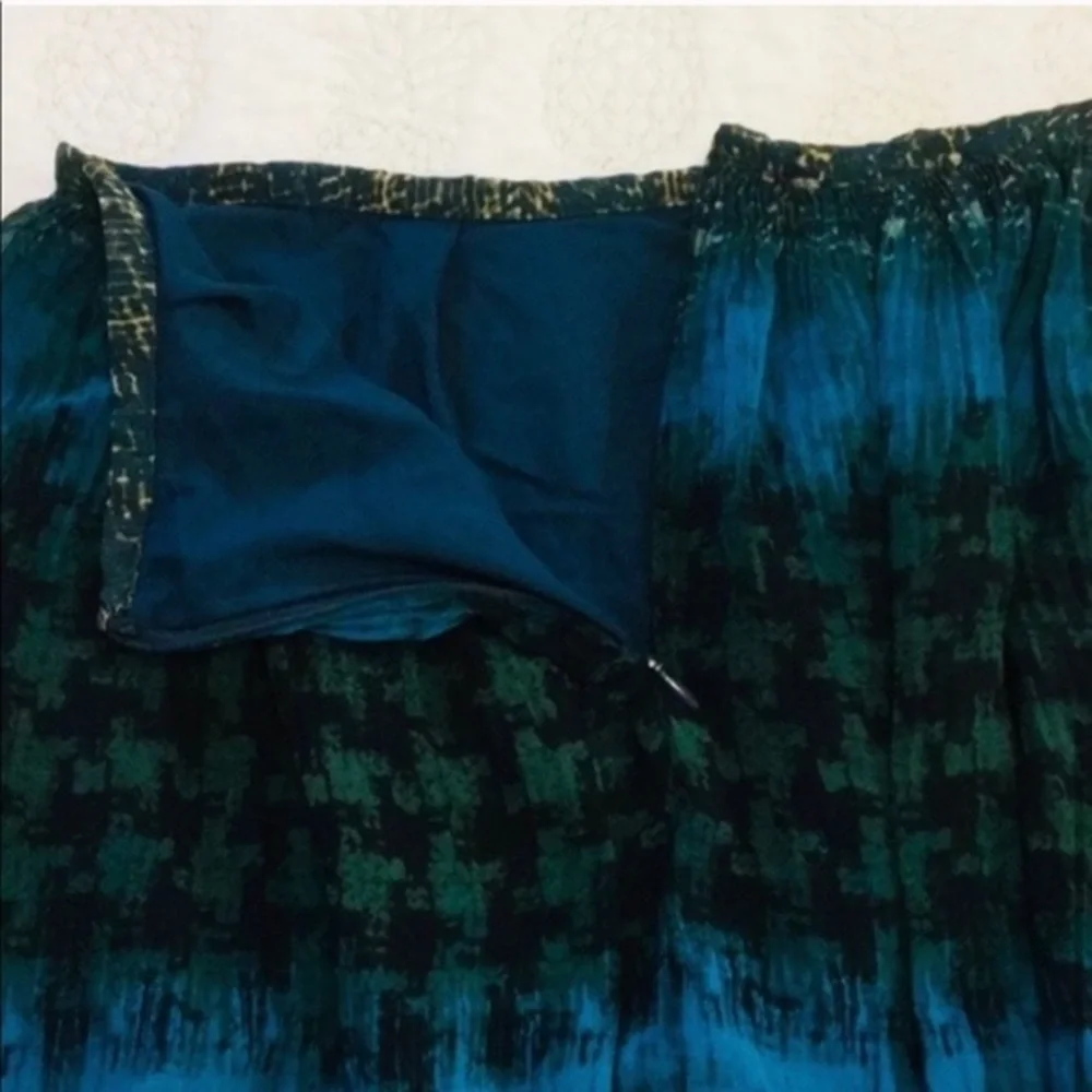 Madewell Broadway & Broome Pleated Teal Skirt